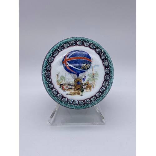 401 - MURANO BALLOONIST LUNARDIS 1785 FLIGHT PAPERWEIGHT, THREE VICTORIAN SOUVENIR PICTURE PAPERWEIGHTS IN... 