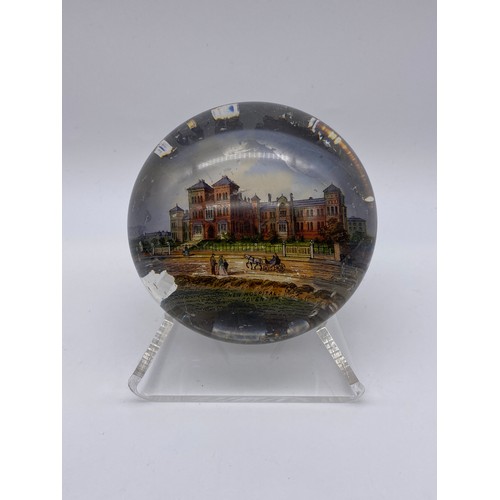 401 - MURANO BALLOONIST LUNARDIS 1785 FLIGHT PAPERWEIGHT, THREE VICTORIAN SOUVENIR PICTURE PAPERWEIGHTS IN... 