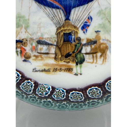 401 - MURANO BALLOONIST LUNARDIS 1785 FLIGHT PAPERWEIGHT, THREE VICTORIAN SOUVENIR PICTURE PAPERWEIGHTS IN... 