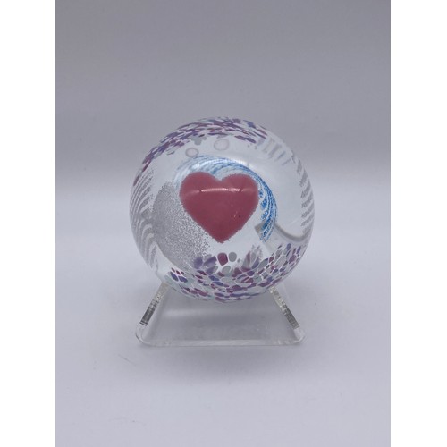 403 - SHELF OF CAITHNESS GLASS PAPERWEIGHTS INCLUDING WEDDING DAY, FAE PINK, ROLLING SURF DOLPHIN, RED POP... 