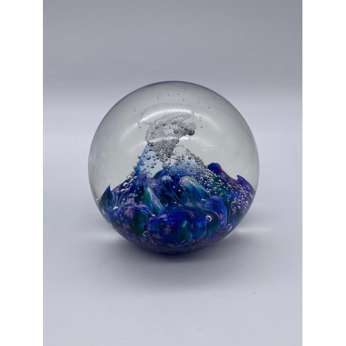 410 - SIX BUBBLE GLASS AND DUMP PAPERWEIGHTS INC. SELKIRK “STORMFORCE”