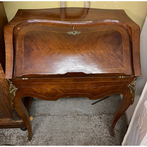 157 - FRENCH KING WOOD AND GILT METAL MOUNTED BUREAU DEDAME