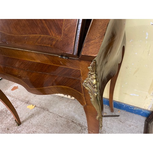 157 - FRENCH KING WOOD AND GILT METAL MOUNTED BUREAU DEDAME