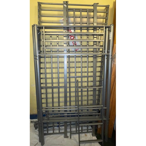 190 - GREY METAL BUNK BEDS FRAME