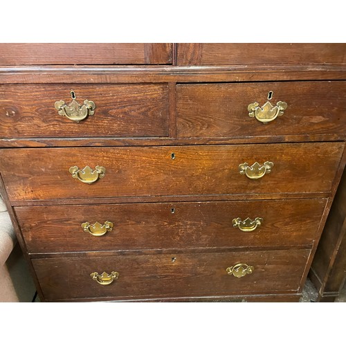 177 - 19TH CENTURY OAK LINEN PRESS CUPBOARD