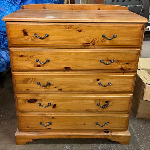 122 - PINE FIVE DRAWER CHEST