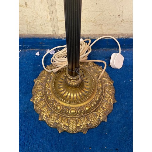 60 - GILT METAL ACANTHUS REEDED LAMP STANDARD