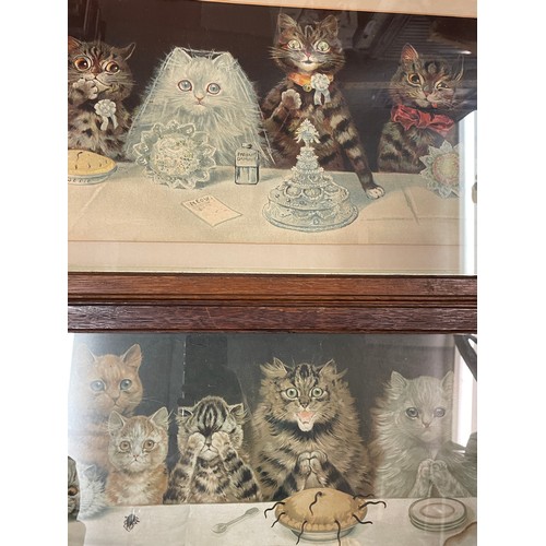 352 - THREE EARLY 20TH CENTURY LITHOGRAPHIC PRINTS OF CATS AFTER LOUIS WAIN