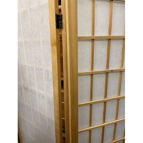 41 - PINE LATTICE PANEL FOUR FOLD DRESSING SCREEN