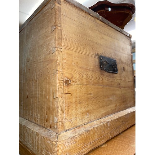 102 - SMALL PINE BLANKET CHEST WITH CARRY HANDLES