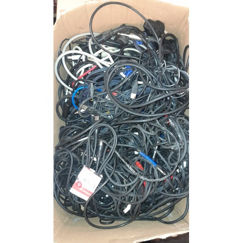 524 - TWO BOXES OF VARIOUS AUDIO LEADS AND JACK PLUG CONNECTORS