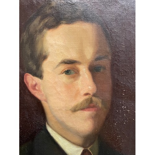 381 - R.H.A ROSS OIL ON CANVAS HALF LENGTH PORTRAIT OF A GENTLEMAN SIGNED AND DATED 1910 48.5CM X 38CM