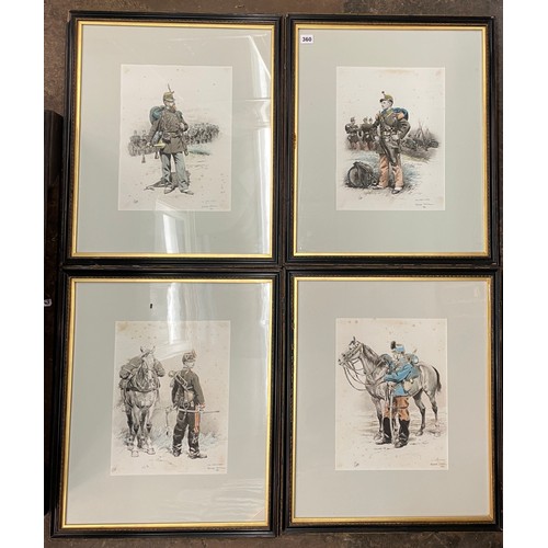 360 - SERIES OF FOUR FRENCH FACSIMILE LATE 19TH CENTURY ETCHINGS AFTER EDOUARD DETAILLE