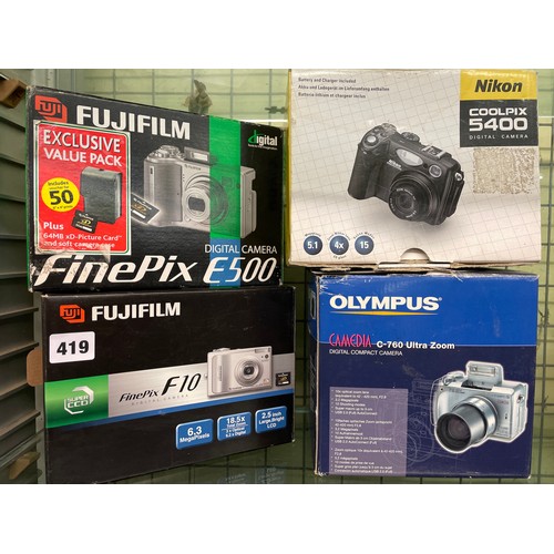 419 - FUJI FINE PICS E500 DIGITAL CAMERA, OLYMPUS DIGITAL COMPACT CAMERA C760 AND NIKON 5400 COOL PICS