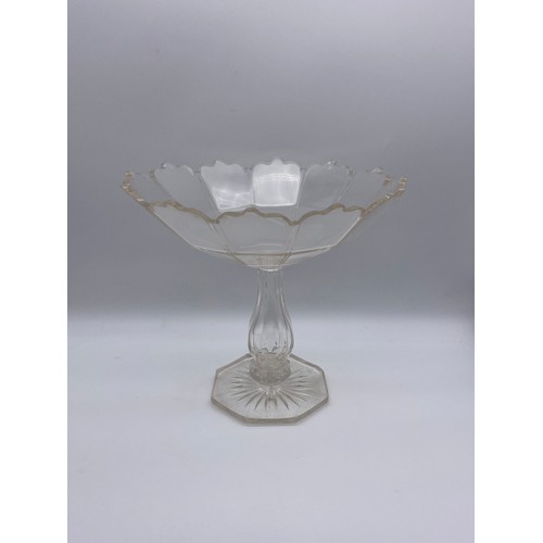 425 - OCTAGONAL GLASS PEDESTAL COMPORT