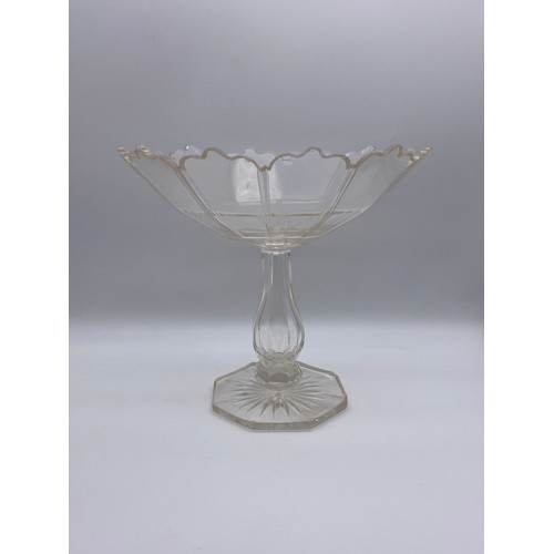 425 - OCTAGONAL GLASS PEDESTAL COMPORT