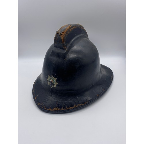 620 - LEATHER BRITISH FIRE SERVICE ASSOCIATION HELMET