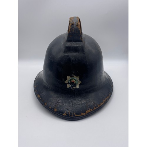 620 - LEATHER BRITISH FIRE SERVICE ASSOCIATION HELMET