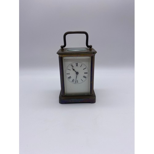 626 - MINIATURE BRASS CARRIAGE CLOCK