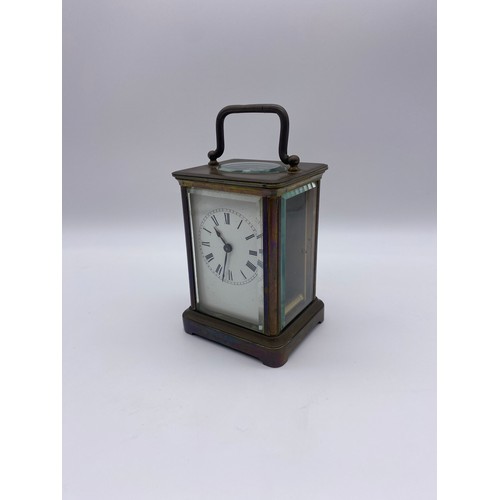 626 - MINIATURE BRASS CARRIAGE CLOCK