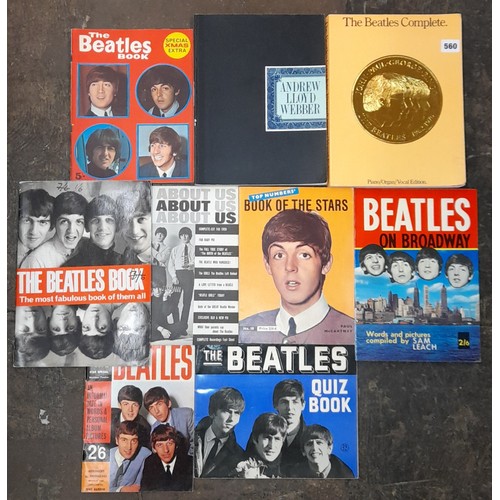 560 - THE BEATLES BOOK ALL ABOUT THE BEATLES, AND OTHER RELATED FANZINES, AND THE BEATLES COMPLETE MUSICAL... 