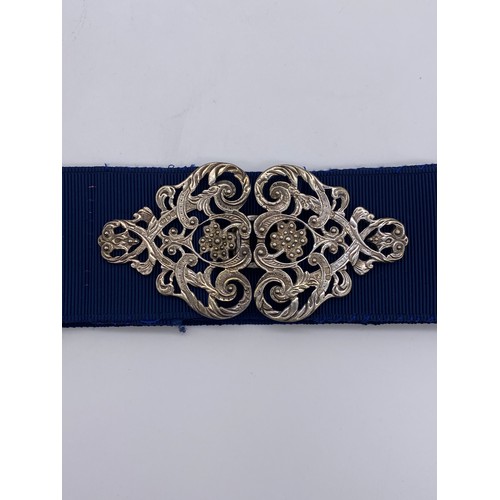 593 - SILVER FILIGREE BUCKLE NURSES BELT