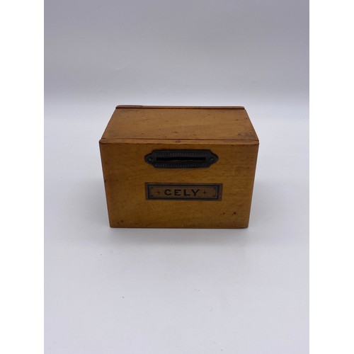 591 - SMALL OFFERTORY BOX CONTAINING PRE DECIMAL COINS