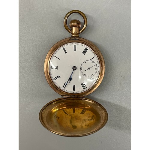 688 - GOLD PLATED FULL HUNTER POCKET WATCH