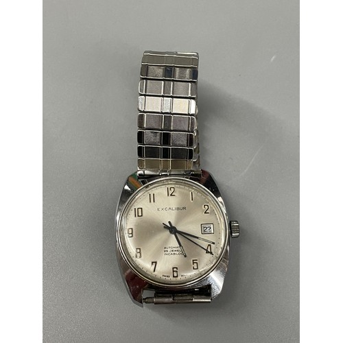 678 - GENTS EXCALIBUR AUTOMATIC 25 JEWEL WRISTWATCH ON EXPANDING BRACELET