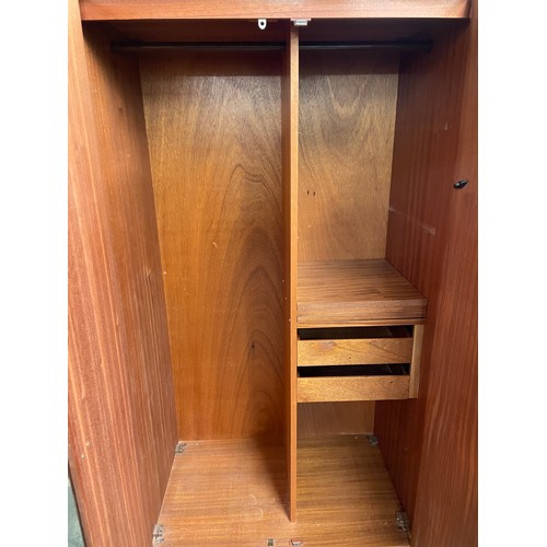 144 - G PLAN TEAK LONG DRESSING TABLE AND MATCHING WARDROBE