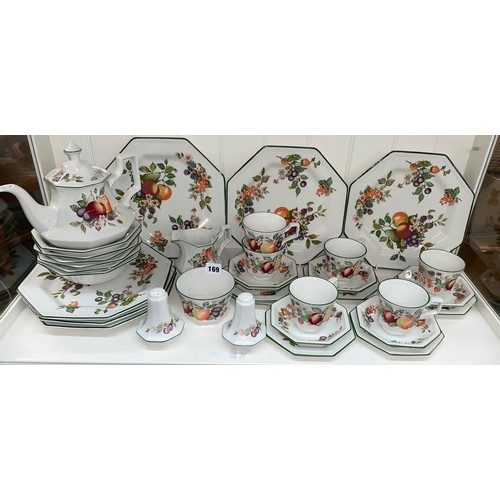 169 - SUMMER FRUIT PATTERN OCTAGONAL TEA SERVICE AND DINNER PLATES