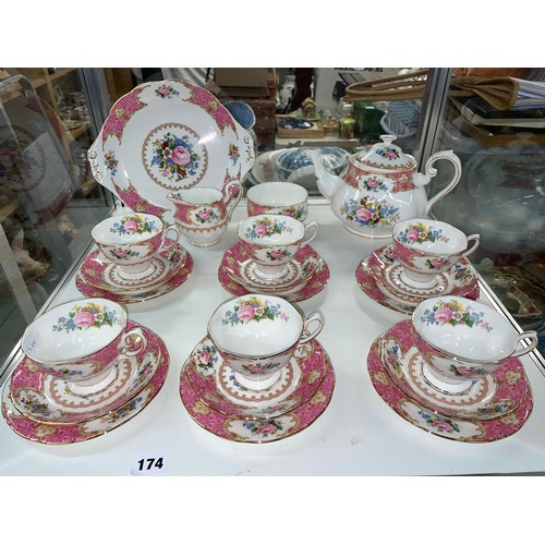 174 - ROYAL ALBERT LADY CARLYLE BONE CHINA TEA SERVICE