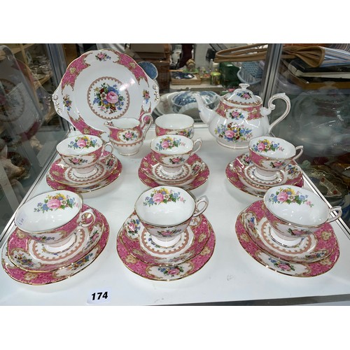 174 - ROYAL ALBERT LADY CARLYLE BONE CHINA TEA SERVICE