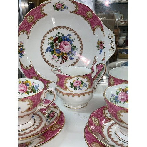 174 - ROYAL ALBERT LADY CARLYLE BONE CHINA TEA SERVICE