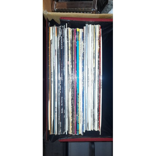 342 - FOUR CASES OF VINYL LPS INCLUDING IRON MAIDEN, MUSICALS, PAUL MCCARTNEY, TAMMY WYNETTE, ELVIS, AND A... 