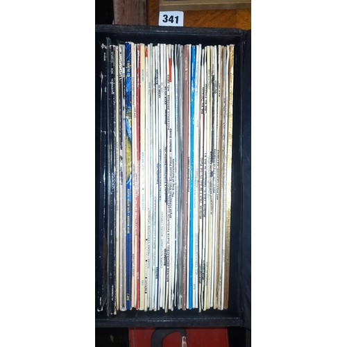 342 - FOUR CASES OF VINYL LPS INCLUDING IRON MAIDEN, MUSICALS, PAUL MCCARTNEY, TAMMY WYNETTE, ELVIS, AND A... 