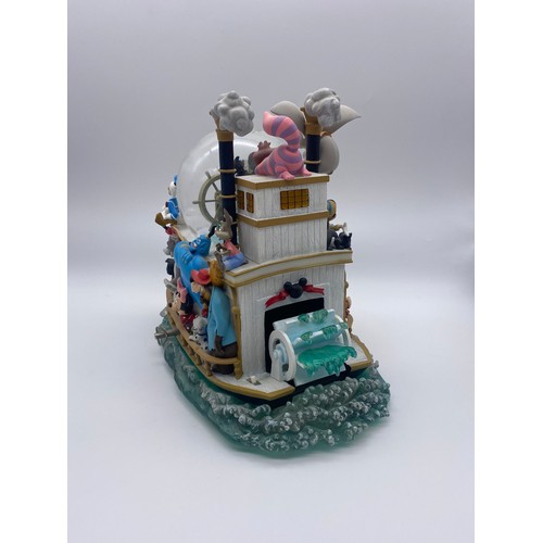 268 - DISNEY MICKEYS 75TH ANNIVERSARY STEAM BOAT MUSICAL SNOW GLOBE