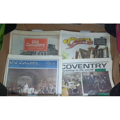 356 - BOX OF COVENTRY RELATED PUBLICATIONS AND VINTAGE NEWSPAPERS