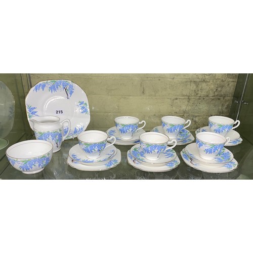 215 - ROSINA BONE CHINA WISTERIA PATTERN TEA SERVICE