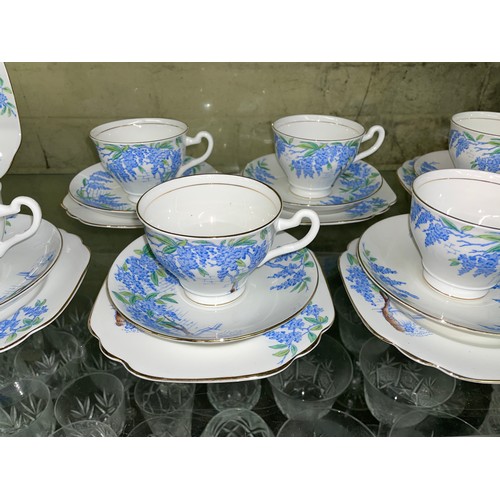 215 - ROSINA BONE CHINA WISTERIA PATTERN TEA SERVICE