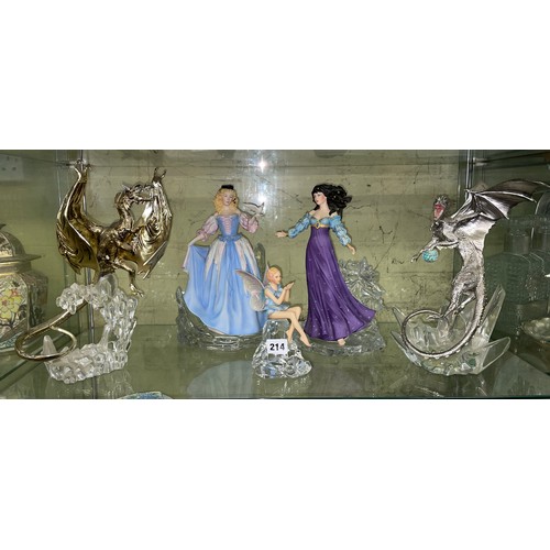 214 - FRANKLIN MINT FOR THE HOUSE OF FABERGE LOST STAR PRINCESS AND PRINCESS OF THE ICE PALACE FIGURE GROU... 