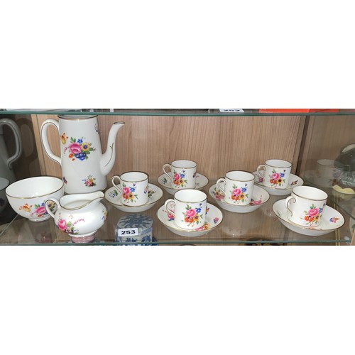 253 - CAULDON CHINA FLORAL SPRAY COFFEE SERVICE