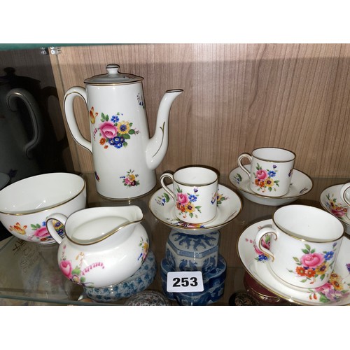 253 - CAULDON CHINA FLORAL SPRAY COFFEE SERVICE