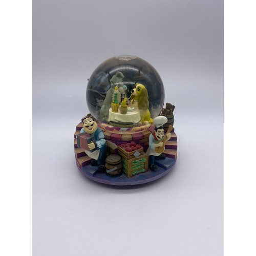 272 - DISNEY LADY AND THE TRAMP DINNER FOR TWO SNOW GLOBE