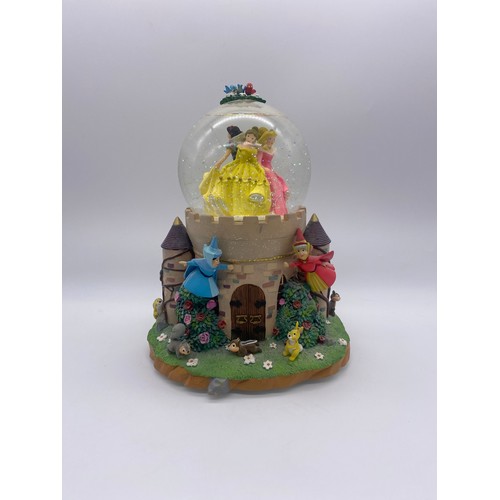 279 - DISNEY PRINCESS CASTLE FLYING FAIRY SNOW GLOBE