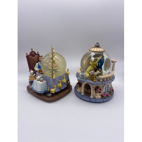 285 - DISNEY BEAUTY AND THE BEAST BE OUR GUEST AND BALLROOM ROSE GARDEN SNOW GLOBE