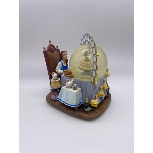 285 - DISNEY BEAUTY AND THE BEAST BE OUR GUEST AND BALLROOM ROSE GARDEN SNOW GLOBE