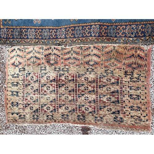 80 - THREE SMALL LATE 19TH CENTURY CAUCASIAN CARPETS/MATS