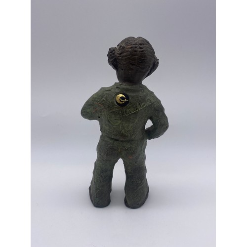 519 - GEERT KUNEN CERAMIC FIGURE OF CHILD WITH DOLL 16CM H