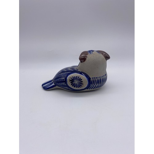 518 - MEXICAN TOSTADO HAND PAINTED POTTERY OWL